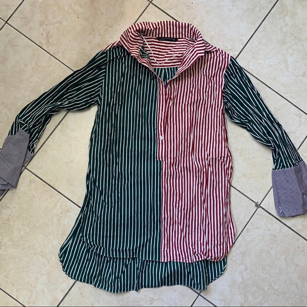 ZARA STRIPED LONG SHIRT